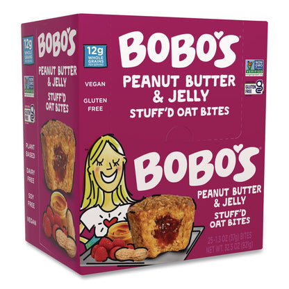 Bobo's Stuff'd Oatmeal Bites, Peanut Butter and Jelly, 1.3 oz Individually Wrapped, 25/Box (BBO00216)