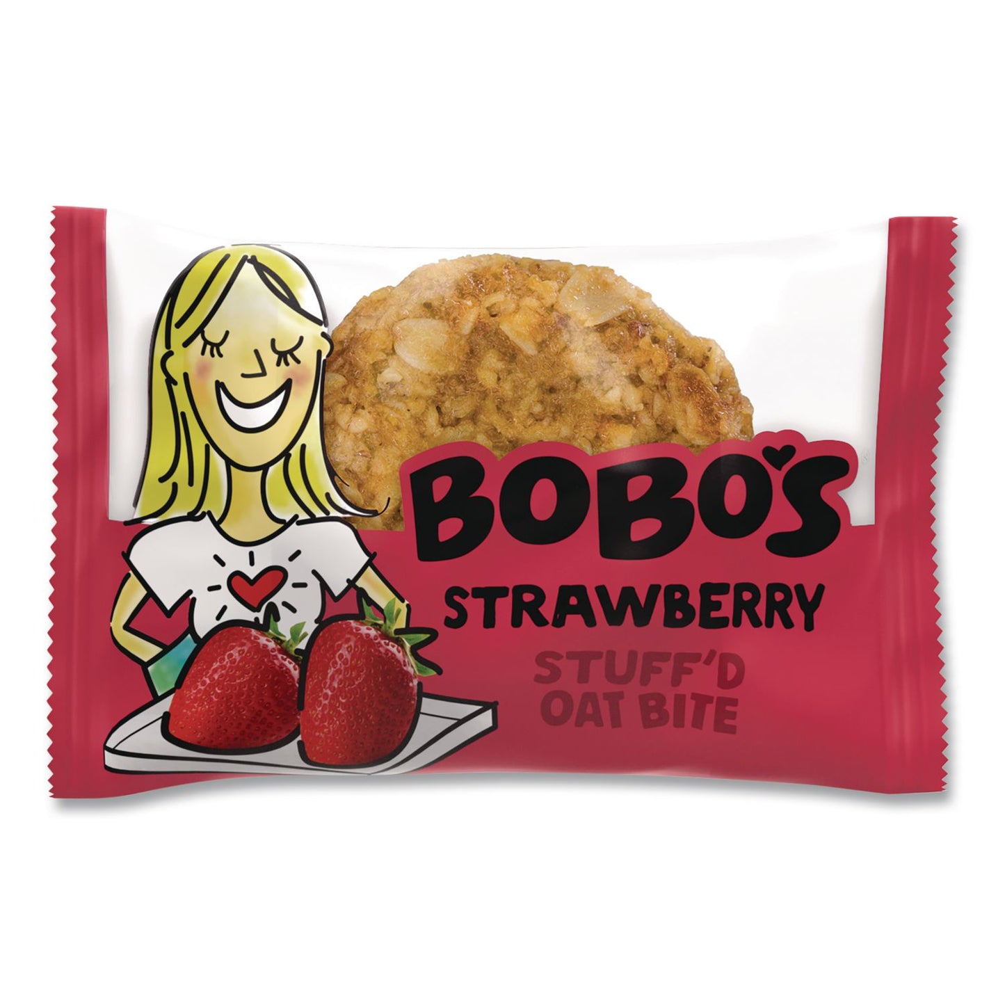 Bobo's Stuff'd Oatmeal Bites, Strawberry, 1.3 oz Individually Wrapped, 25/Box (BBO00228)