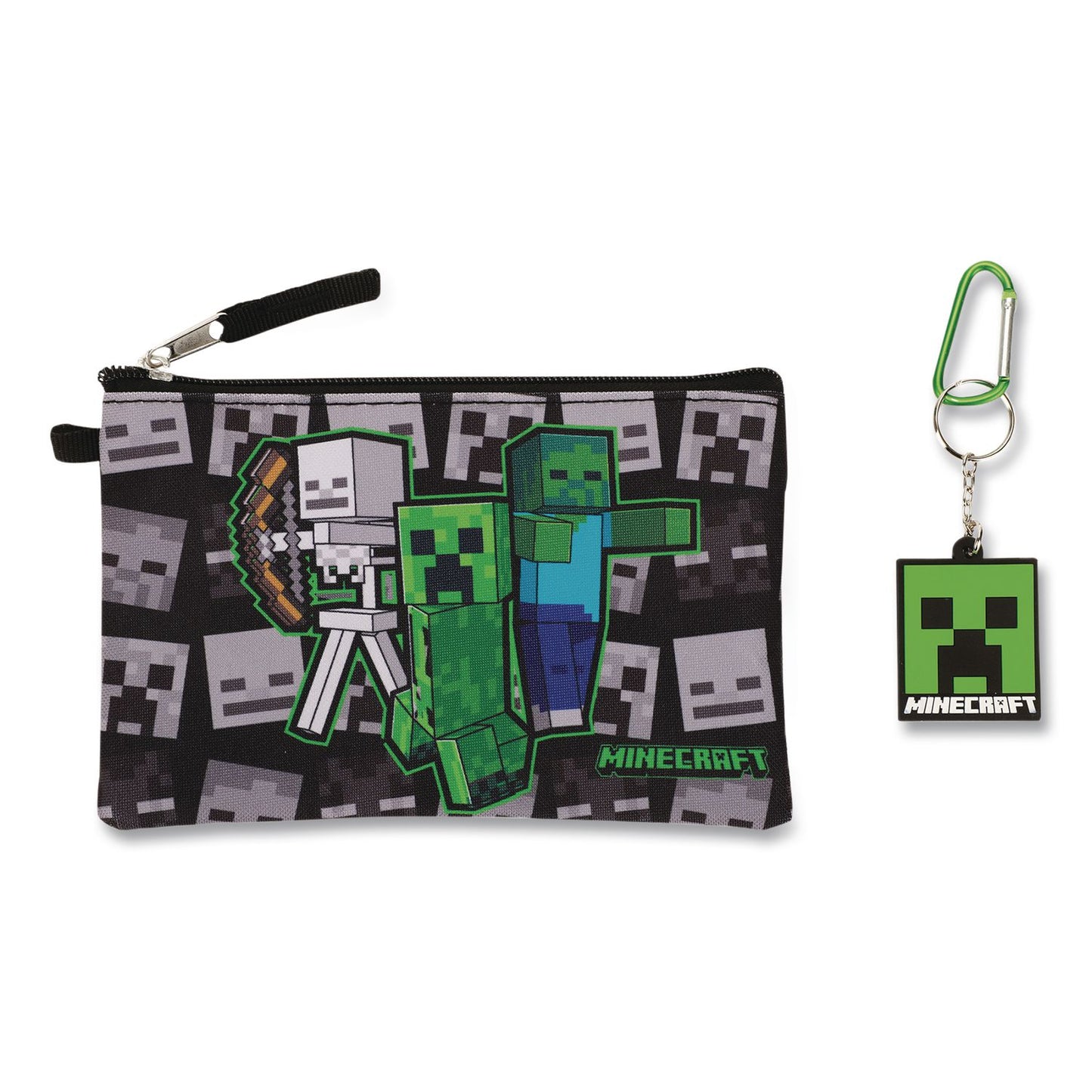 Bioworld® Minecraft 5-Piece Backpack Set, Green/Gray/Black (BWRB1Y7UR9MNCSB)