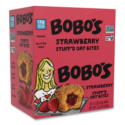 Bobo's Stuff'd Oatmeal Bites, Strawberry, 1.3 oz Individually Wrapped, 25/Box (BBO00228)