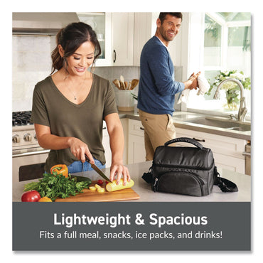 bentgo® Deluxe Insulated Lunch Bag, 8" x 10" x 7.5", Carbon Black (BEOBG2CB)