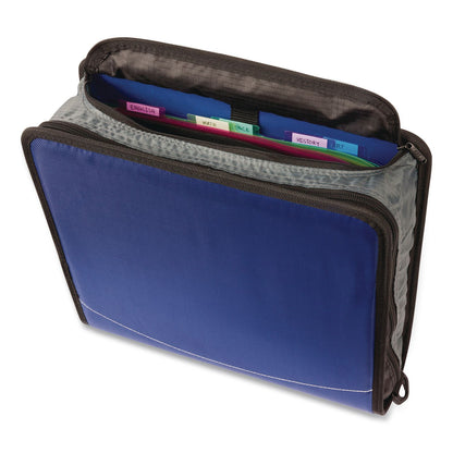 Case it™ Mighty Zip Tab Binder, 3 Rings, 3" Capacity, 11 x 8.5, Blue (CAED146BLUE)