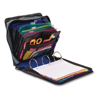 Case it™ Mighty Zip Tab Binder, 3 Rings, 3" Capacity, 11 x 8.5, Blue (CAED146BLUE)