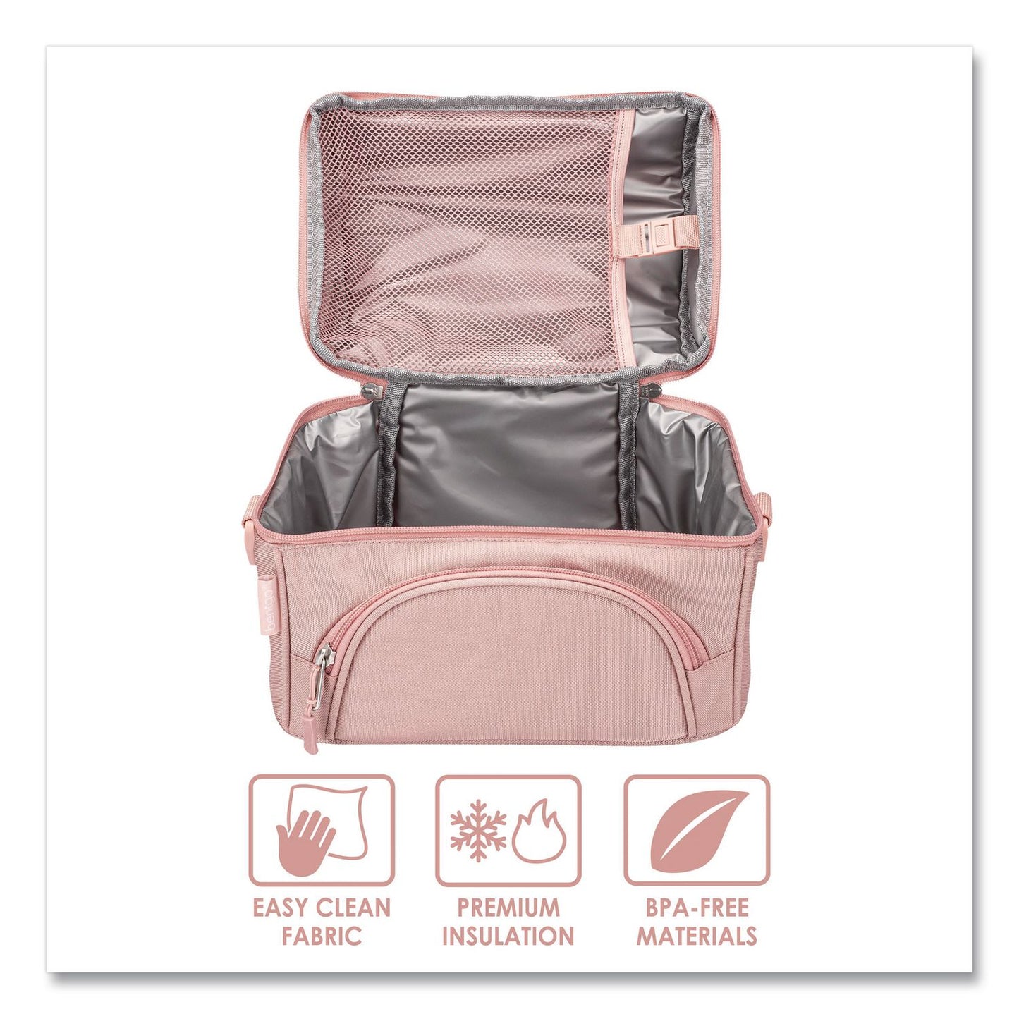 bentgo® Deluxe Insulated Lunch Bag, 8" x 10" x 7.5", Blush Pink (BEOBG2M)