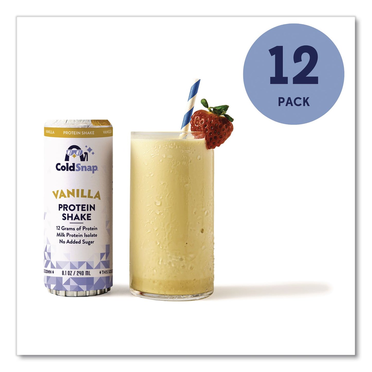 ColdSnap® Vanilla Protein Shake Pod, 8.1 oz, Single Serve Pods for ColdSnap Machine, 12/Carton (CDS100619)