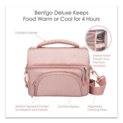 bentgo® Deluxe Insulated Lunch Bag, 8" x 10" x 7.5", Blush Pink (BEOBG2M)