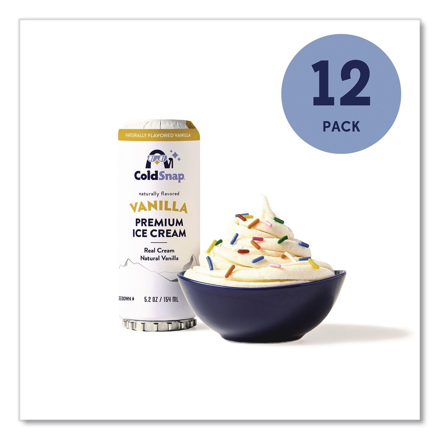 ColdSnap® Ice Cream Pod, Vanilla, 5.2 oz Single Serve Pod for ColdSnap Machine, 12/Carton (CDS600038)