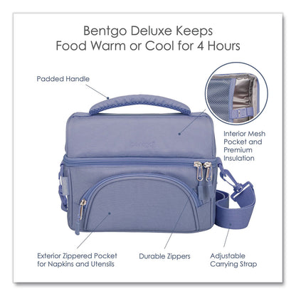 bentgo® Deluxe Insulated Lunch Bag, 8" x 10" x 7.5", Slate Blue (BEOBG2S)