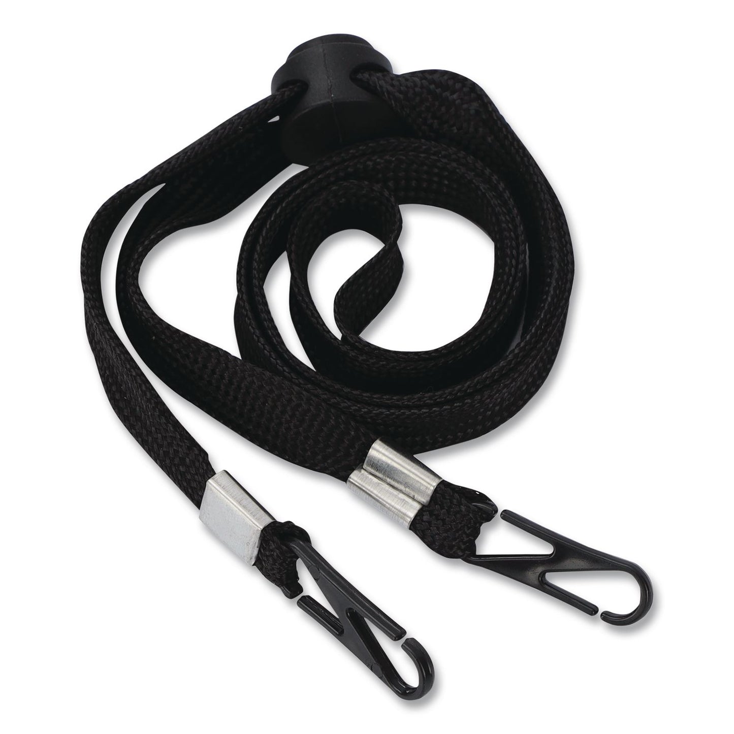 Cliq-It Face Mask Lanyard, Plastic Fastener, 30" Long, Black (CQTCL61312BL)