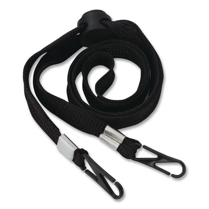 Cliq-It Face Mask Lanyard, Plastic Fastener, 30" Long, Black (CQTCL61312BL)