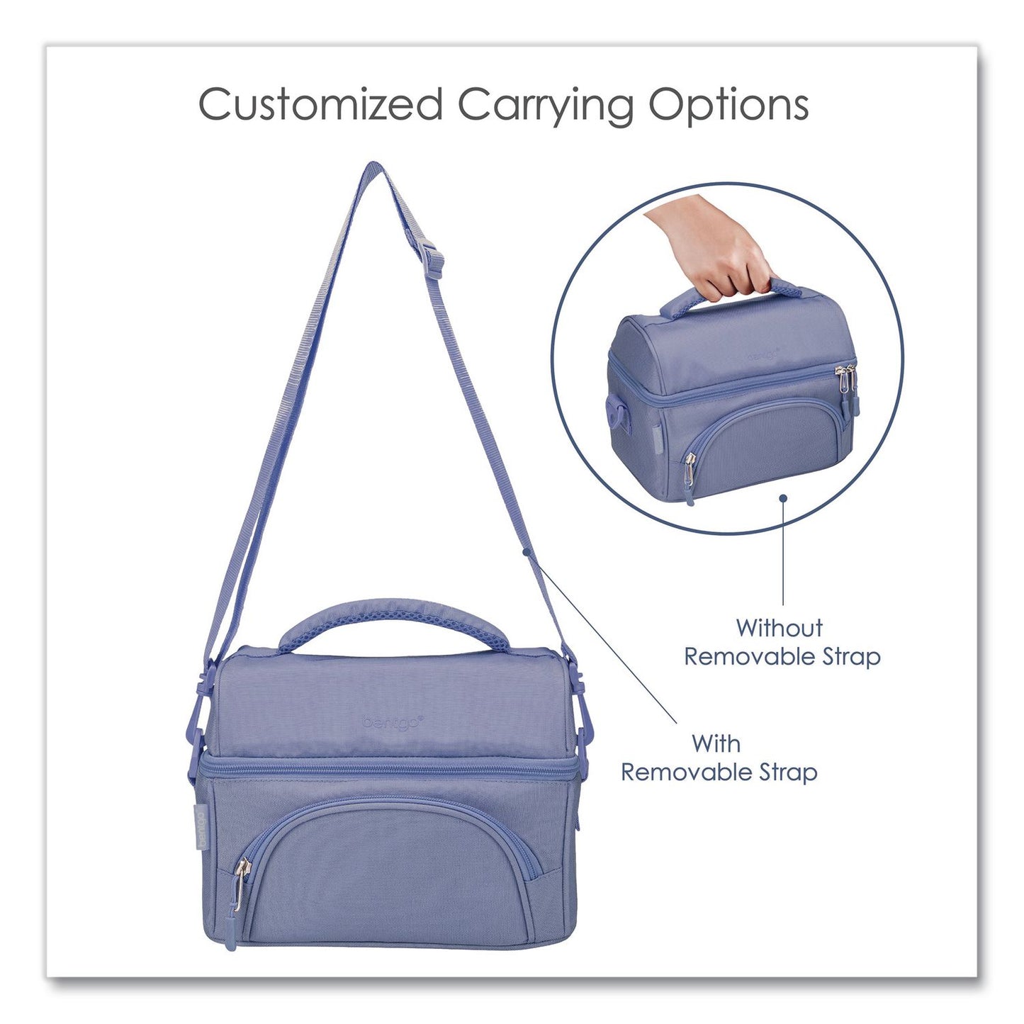 bentgo® Deluxe Insulated Lunch Bag, 8" x 10" x 7.5", Slate Blue (BEOBG2S)