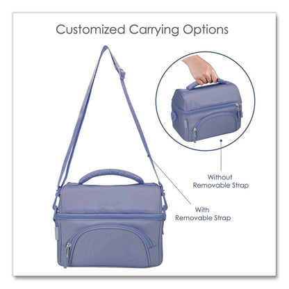 bentgo® Deluxe Insulated Lunch Bag, 8" x 10" x 7.5", Slate Blue (BEOBG2S)