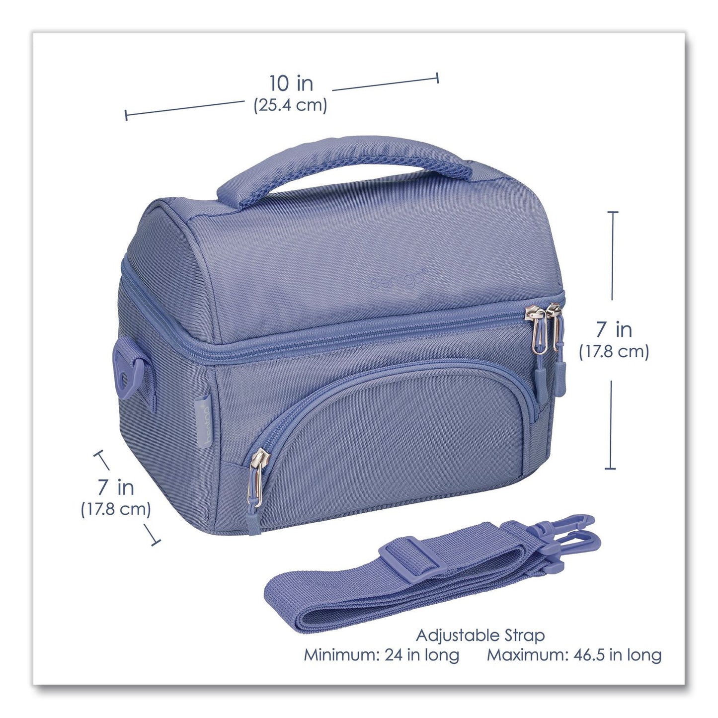 bentgo® Deluxe Insulated Lunch Bag, 8" x 10" x 7.5", Slate Blue (BEOBG2S)