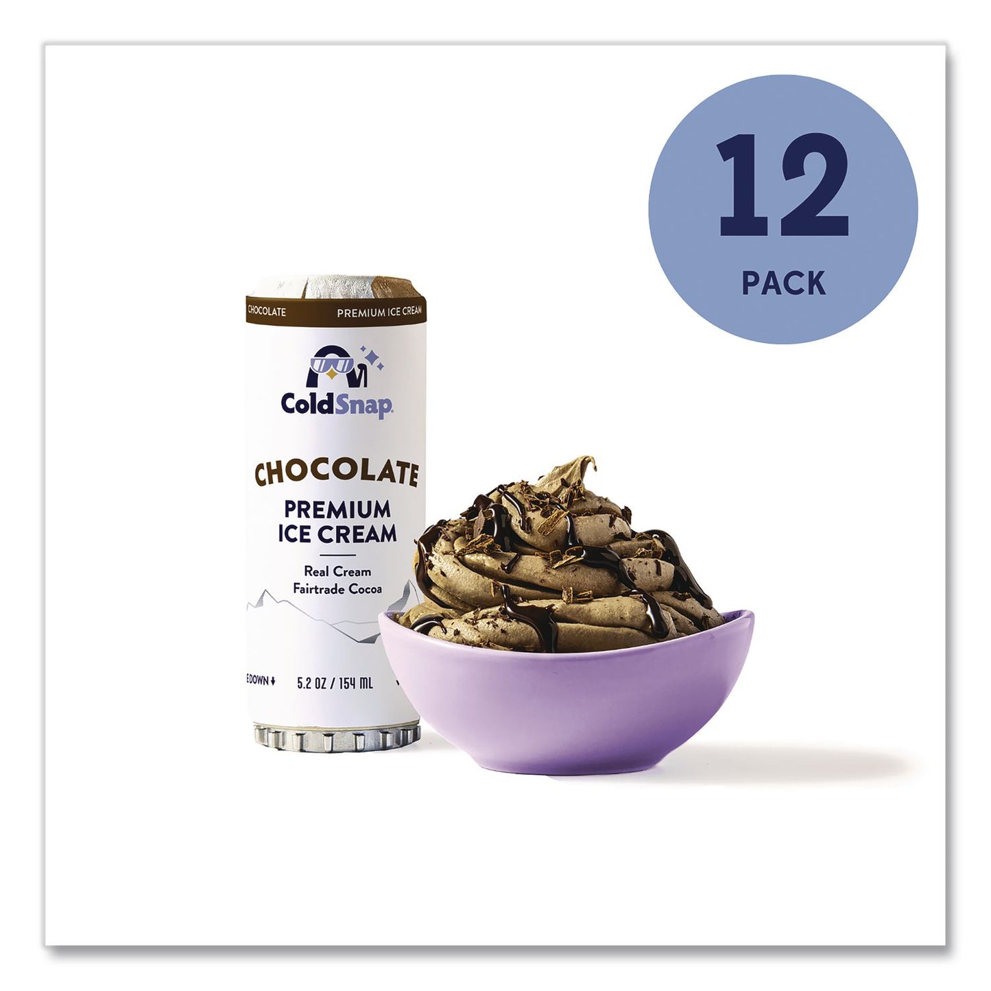 ColdSnap® Ice Cream Pod, Chocolate, 5.2 oz Single Serve Pod for ColdSnap Machine, 12/Carton (CDS600039)