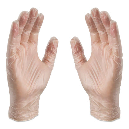 X3® by AMMEX® Industrial Vinyl Gloves, Powder-Free, Large, 3 mil Thick, 9.5" Long, Clear, 100/Box (AXCGPX346100)