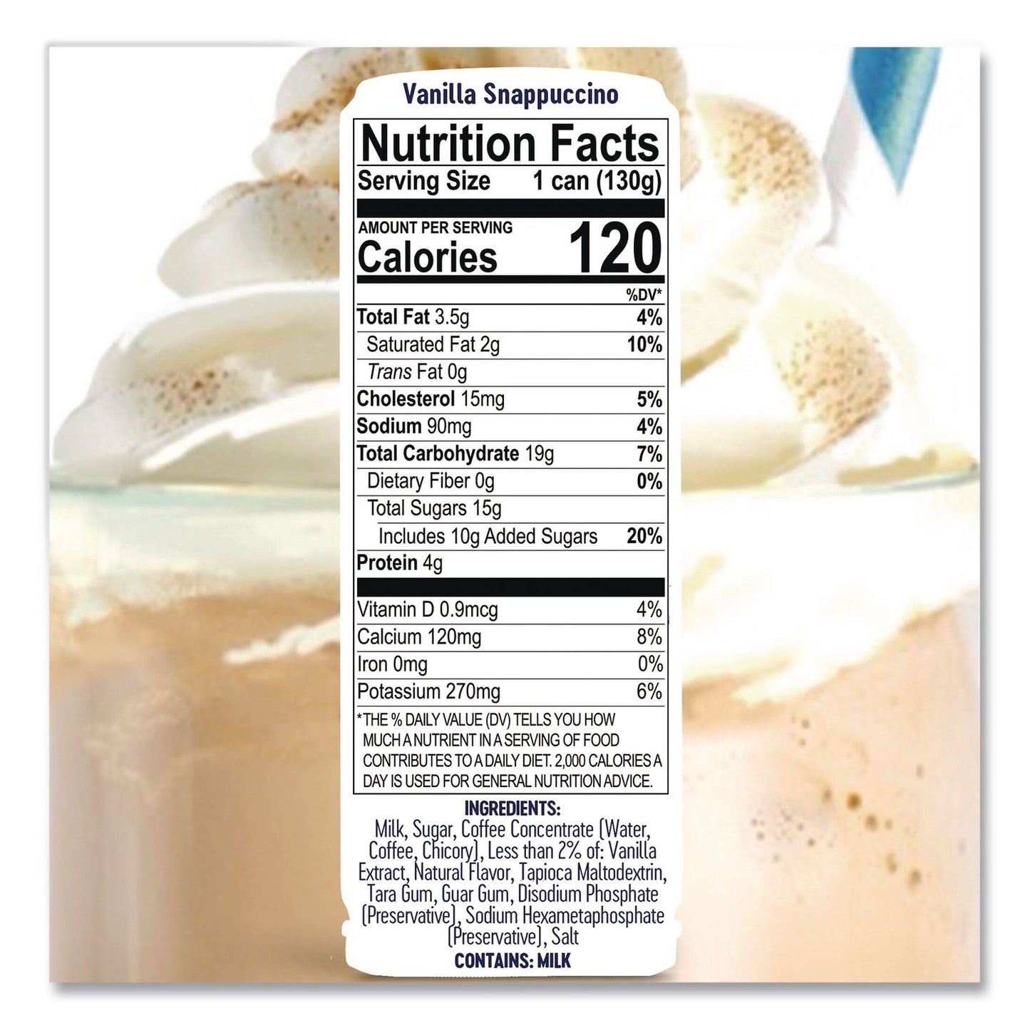 ColdSnap® French Vanilla Snappuccino Frozen Latte Pod, 7. 1 oz Pod for ColdSnap Machine, 12/Carton (CDS600041)