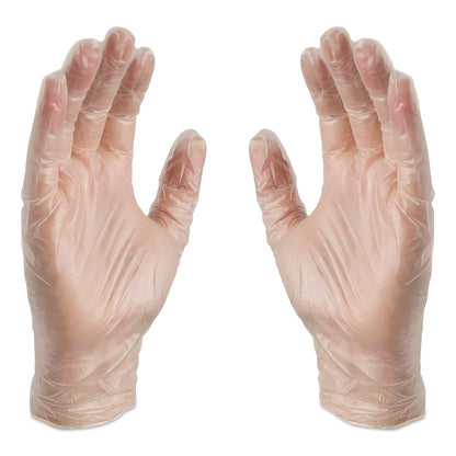 X3® by AMMEX® Industrial Vinyl Gloves, Powder-Free, Medium, 3 mil Thick, 9.5" Long, Clear, 100/Box (AXCGPX344100)