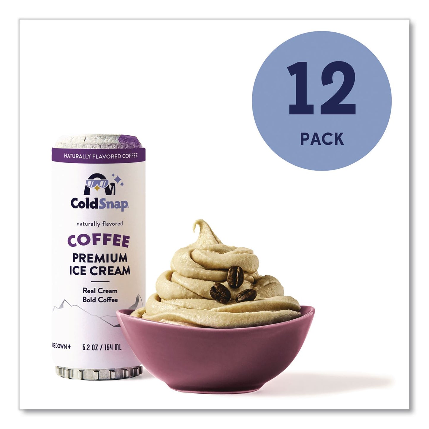 ColdSnap® Ice Cream Pod, Coffee, 5.2 oz Single Serve Pod for ColdSnap Machine, 12/Carton (CDS600089)