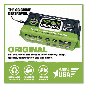 Crocodile Cloth® Original Cleaning Cloths, 10 x 15, White, 100/Pack (DIL5900100)