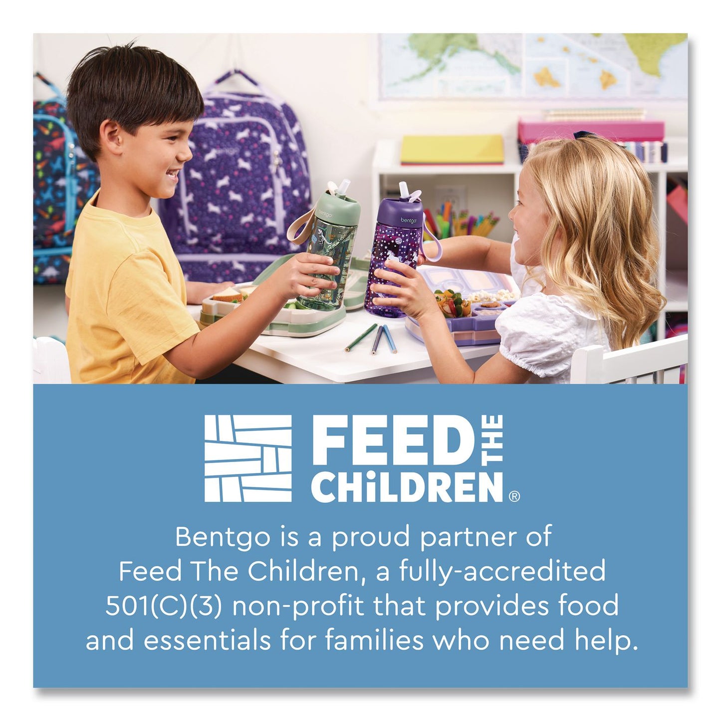 bentgo® Puppy Love Plastic Water Bottle, 15 oz, Multicolor (BEODWB1PPY)