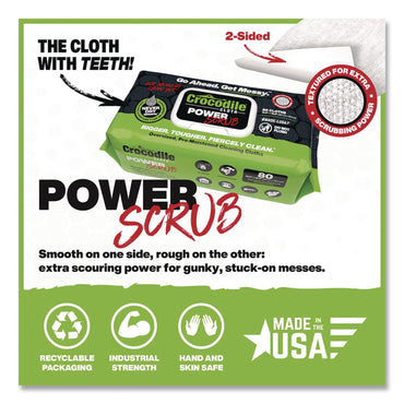Crocodile Cloth® PowerSCRUB Cleaning Cloths, 10 x 15, White, 80/Pack (DIL6500080)