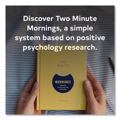 CHRONICLE BOOKS Guided Journal: Two Minute Mornings - Win Your Day Every Day by Neil Pasricha, Gold/Blue Cover, (152) 6.25 x 4.75 Sheets (CHB978145216346)