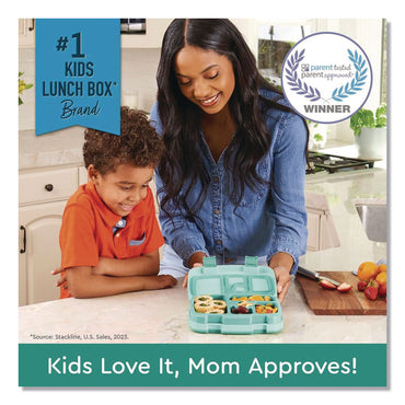 bentgo® Kids Five-Compartment Bento Box, 8.5" x 6.5" x 2", Seafoam Green (BEOKIDSSF)