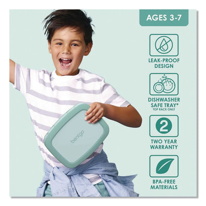 bentgo® Kids Five-Compartment Bento Box, 8.5" x 6.5" x 2", Seafoam Green (BEOKIDSSF)