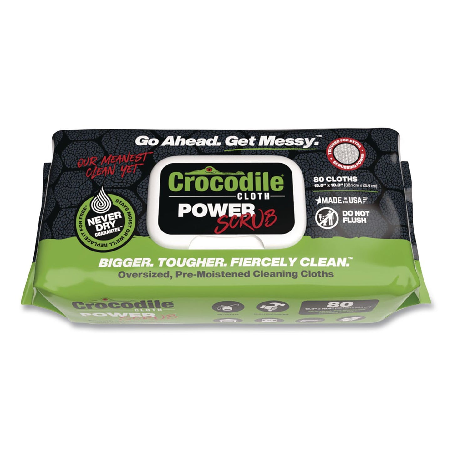 Crocodile Cloth® PowerSCRUB Cleaning Cloths, 10 x 15, White, 80/Pack (DIL6500080)