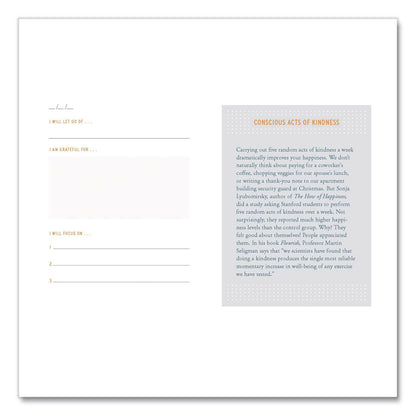 CHRONICLE BOOKS Guided Journal: Two Minute Mornings - Win Your Day Every Day by Neil Pasricha, Gold/Blue Cover, (152) 6.25 x 4.75 Sheets (CHB978145216346)