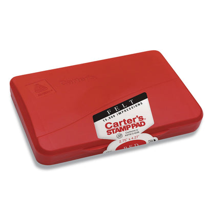 Carter's™ Pre-Inked Felt Stamp Pad, 4.25 x 2.75, Red, 36/Carton (AVE21071CT)