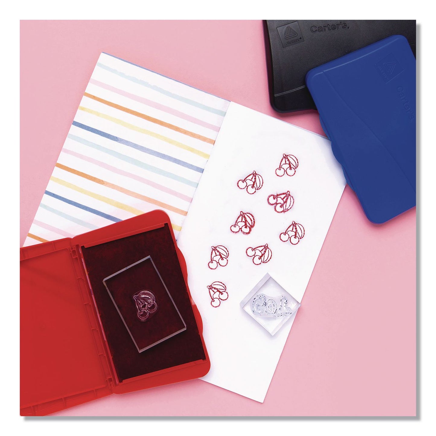 Carter's™ Pre-Inked Felt Stamp Pad, 4.25 x 2.75, Red, 36/Carton (AVE21071CT)