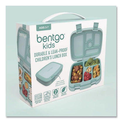 bentgo® Kids Five-Compartment Bento Box, 8.5" x 6.5" x 2", Seafoam Green (BEOKIDSSF)