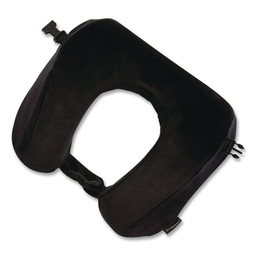 Brookstone® Memory Foam Fleece Travel Pillow, One Size Fits Most, 9.84 x 4.1 x 9, Black (BKTBNPM0002)