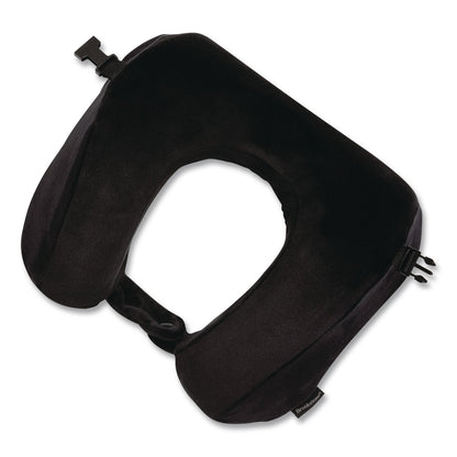 Brookstone® Memory Foam Fleece Travel Pillow, One Size Fits Most, 9.84 x 4.1 x 9, Black (BKTBNPM0002)