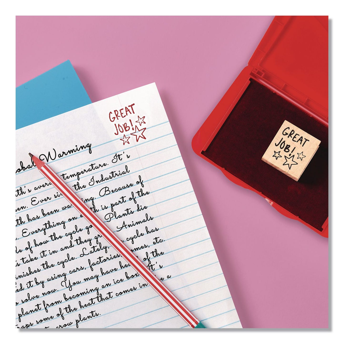 Carter's™ Pre-Inked Felt Stamp Pad, 4.25 x 2.75, Red, 36/Carton (AVE21071CT)