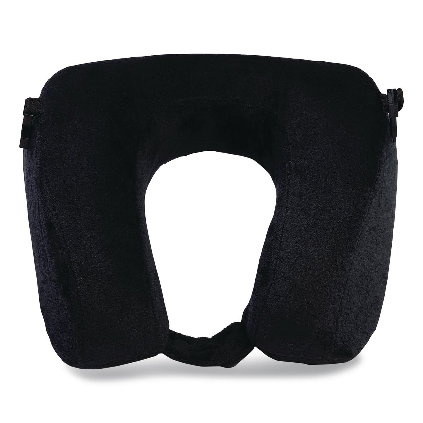Brookstone® Memory Foam Fleece Travel Pillow, One Size Fits Most, 9.84 x 4.1 x 9, Black (BKTBNPM0002)