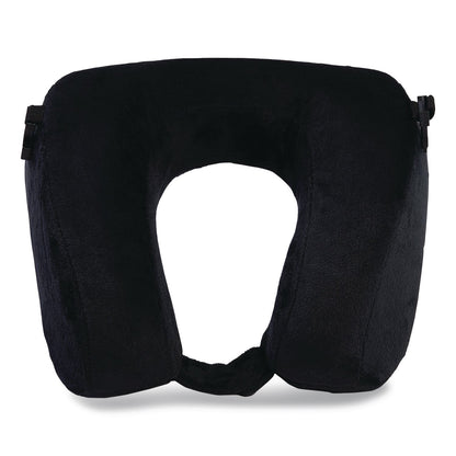 Brookstone® Memory Foam Fleece Travel Pillow, One Size Fits Most, 9.84 x 4.1 x 9, Black (BKTBNPM0002)