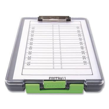 Dexas® ClearView Clipcase Storage Clipboard, 0.35" Clip Capacity, Holds 8.87 x 12.25 Sheets, Gray/Green (DSE5717802)