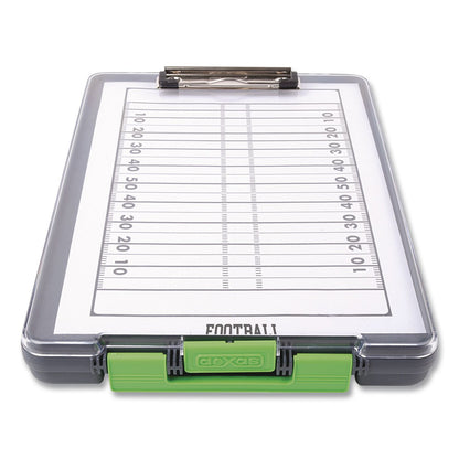 Dexas® ClearView Clipcase Storage Clipboard, 0.35" Clip Capacity, Holds 8.87 x 12.25 Sheets, Gray/Green (DSE5717802)