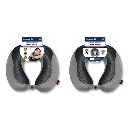 Brookstone® U-Shaped Memory Foam Travel Pillow, One Size Fits Most, 12.6 x 3.74 x 12.2, Gray/Black (BKTBNPM0007)