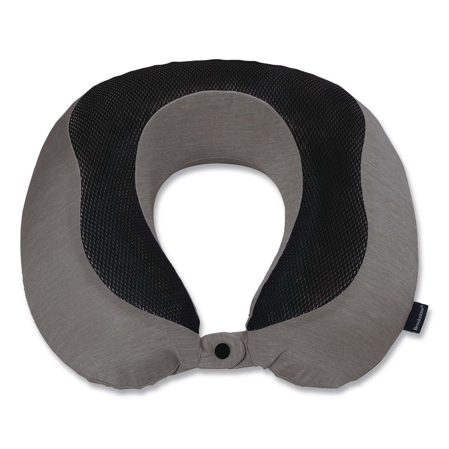 Brookstone® U-Shaped Memory Foam Travel Pillow, One Size Fits Most, 12.6 x 3.74 x 12.2, Gray/Black (BKTBNPM0007)