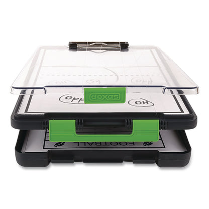 Dexas® ClearView Clipcase Storage Clipboard, 0.35" Clip Capacity, Holds 8.87 x 12.25 Sheets, Gray/Green (DSE5717802)