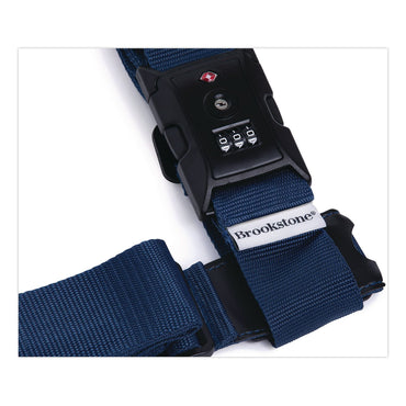 Brookstone® Cross Luggage Strap and TSA Combination Lock, Blue (BKTBSLS0001)
