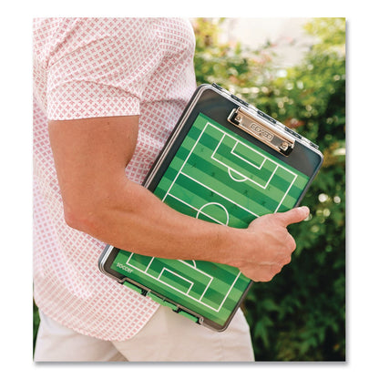 Dexas® ClearView Clipcase Storage Clipboard, 0.35" Clip Capacity, Holds 8.87 x 12.25 Sheets, Gray/Green (DSE5717802)