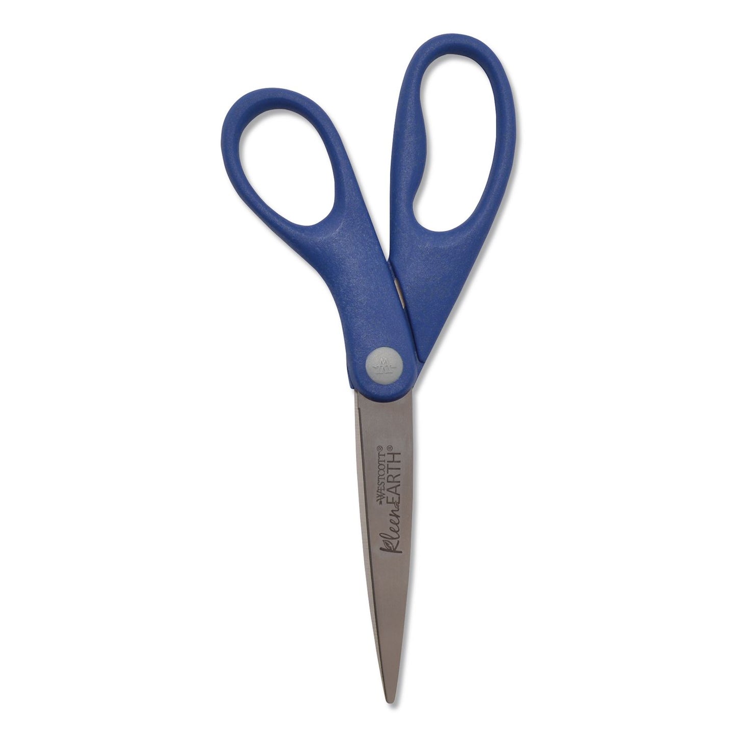 Westcott® KleenEarth Rice Husk Scissors, Pointed Tip, 8" Long, Straight Blue/Green Handle, 2/Pack (ACM14882036)