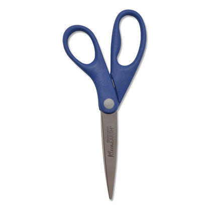 Westcott® KleenEarth Rice Husk Scissors, Pointed Tip, 8" Long, Straight Blue/Green Handle, 2/Pack (ACM14882036)