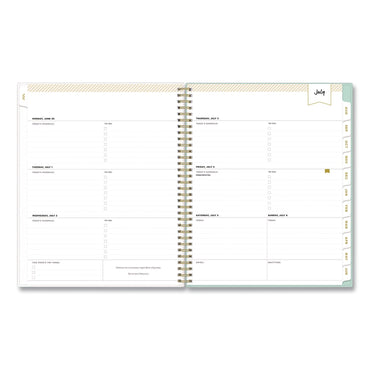 Blue Sky® Day Designer Secret Garden Mint Academic Weekly/Monthly Twin-Wire Notes Planner, 11 x 8.5, 12-Month: July 2025 to June 2026 (BLS137896A26)