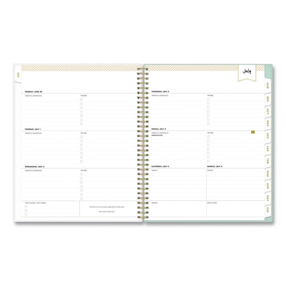 Blue Sky® Day Designer Secret Garden Mint Academic Weekly/Monthly Twin-Wire Notes Planner, 11 x 8.5, 12-Month: July 2025 to June 2026 (BLS137896A26)