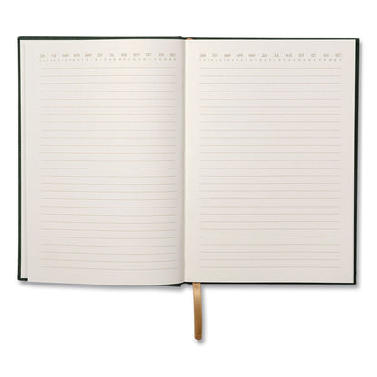 DesignWorks Ink® Hardcover Journal, Narrow Rule, Green/Gold Soft-Touch Synthetic Suede Cover, (80) 7.88 x 5.5 Sheets (DWOTJB5824ST)